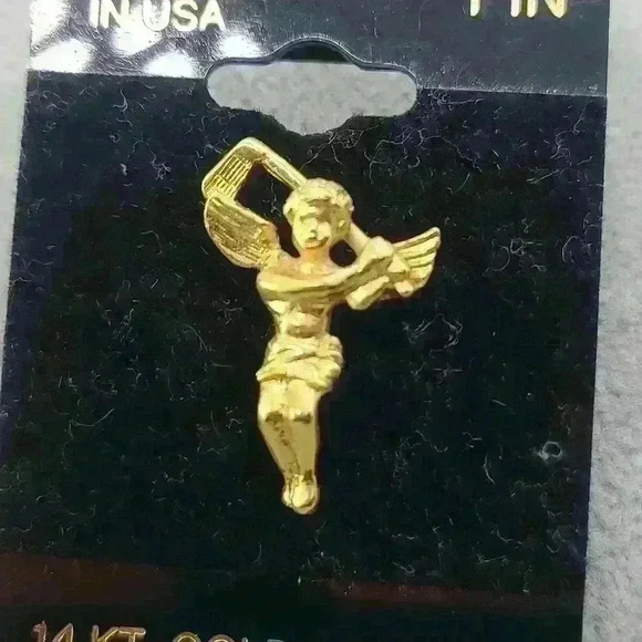 14KT Gold Overlay Angel pin vintage pin - Picture 4 of 8